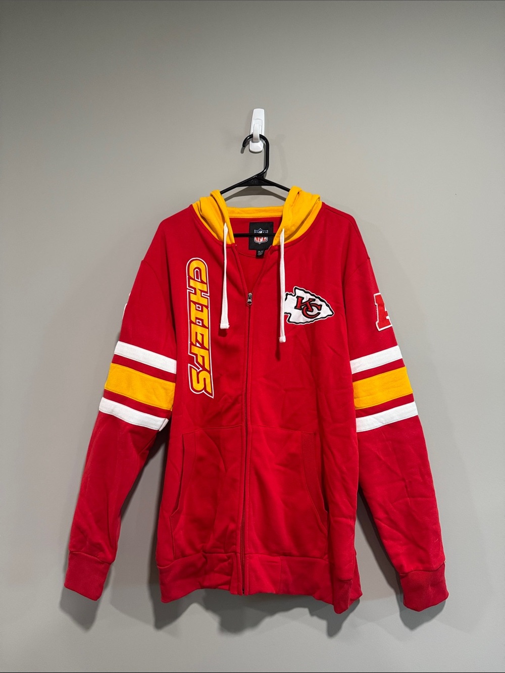 NFL Kansas City Chiefs Red and Yellow Full-Zip Hoodie